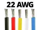 22 Gauge Silicone Wire (By the Foot) - Available in Black, Blue, Red, White, and Yellow