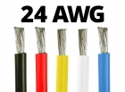 24 Gauge Silicone Wire (By the Foot) - Available in Black, Blue, Red, White, and Yellow